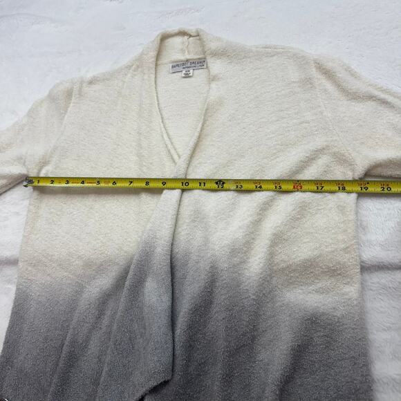 Barefoot Dreams Women’s Ombré Cream/Gray Waterfall Cardigan Sweater Size S/M - Picture 4 of 7